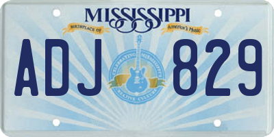 MS license plate ADJ829
