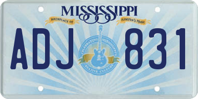 MS license plate ADJ831