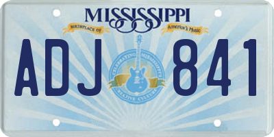 MS license plate ADJ841