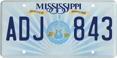 MS license plate ADJ843