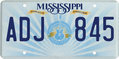 MS license plate ADJ845