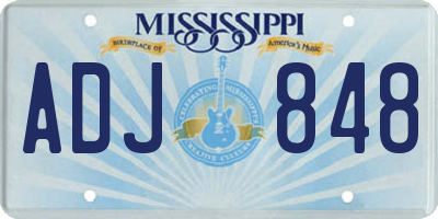 MS license plate ADJ848