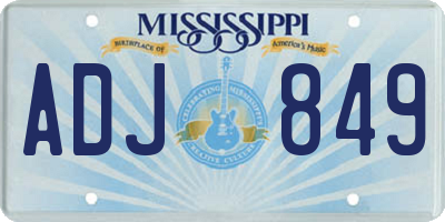 MS license plate ADJ849