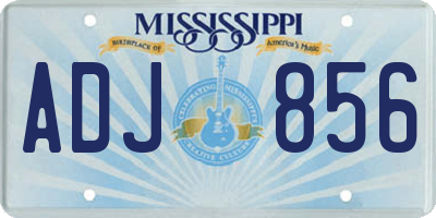 MS license plate ADJ856