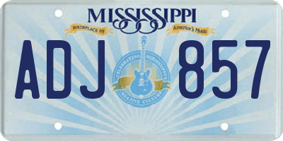 MS license plate ADJ857