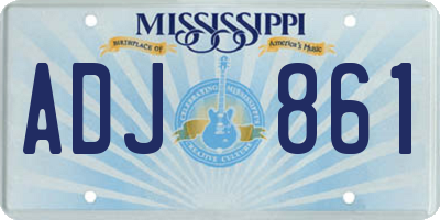 MS license plate ADJ861