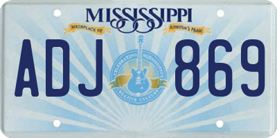 MS license plate ADJ869