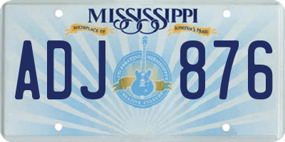 MS license plate ADJ876