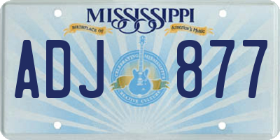 MS license plate ADJ877