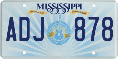 MS license plate ADJ878