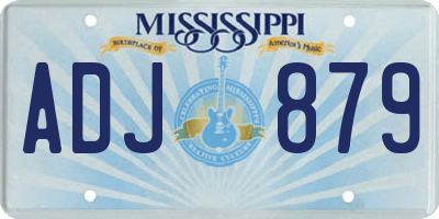 MS license plate ADJ879
