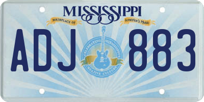 MS license plate ADJ883