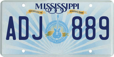 MS license plate ADJ889