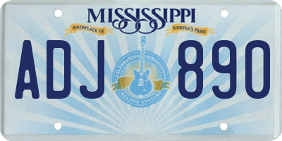 MS license plate ADJ890