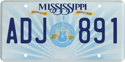 MS license plate ADJ891