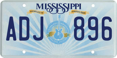MS license plate ADJ896