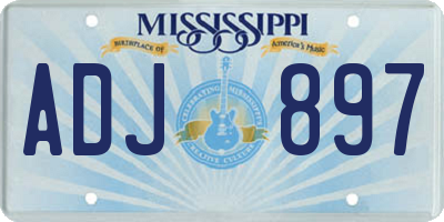 MS license plate ADJ897