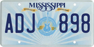 MS license plate ADJ898