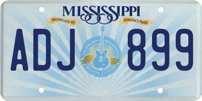 MS license plate ADJ899