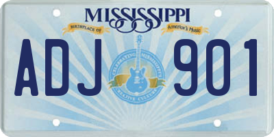 MS license plate ADJ901