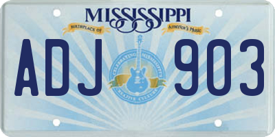 MS license plate ADJ903