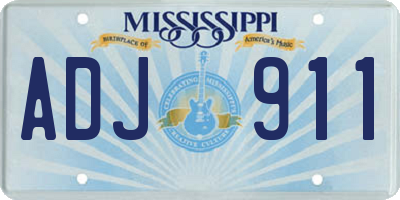 MS license plate ADJ911