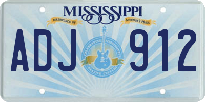 MS license plate ADJ912