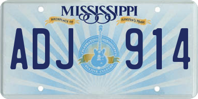 MS license plate ADJ914
