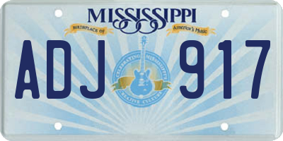 MS license plate ADJ917