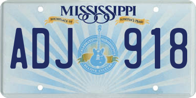 MS license plate ADJ918