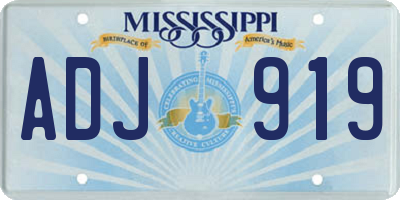 MS license plate ADJ919