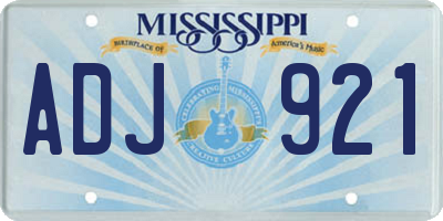 MS license plate ADJ921