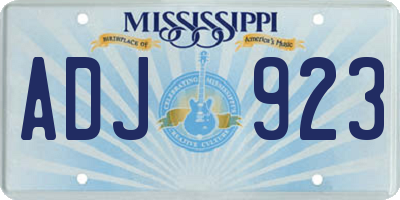 MS license plate ADJ923