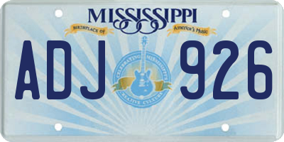 MS license plate ADJ926
