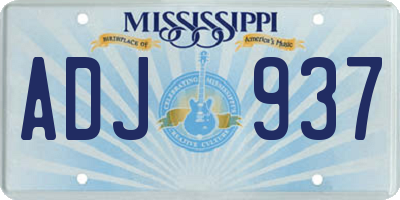 MS license plate ADJ937