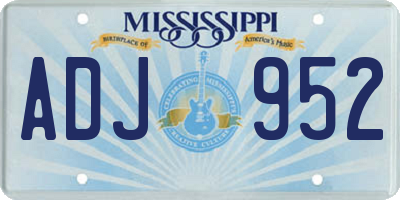 MS license plate ADJ952
