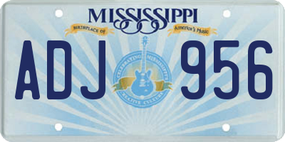MS license plate ADJ956