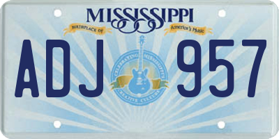 MS license plate ADJ957