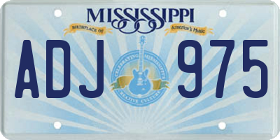 MS license plate ADJ975