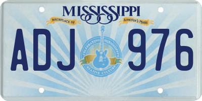 MS license plate ADJ976
