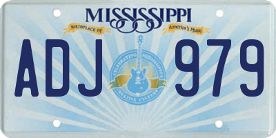 MS license plate ADJ979