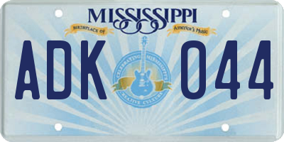 MS license plate ADK044