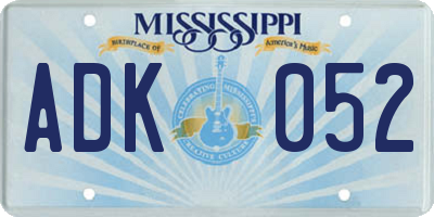 MS license plate ADK052