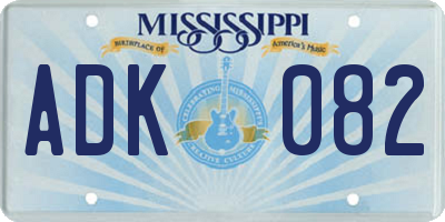 MS license plate ADK082