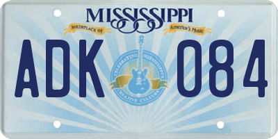 MS license plate ADK084