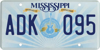 MS license plate ADK095