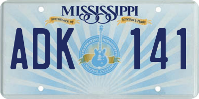 MS license plate ADK141