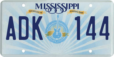 MS license plate ADK144