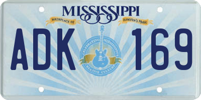 MS license plate ADK169