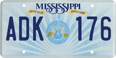 MS license plate ADK176